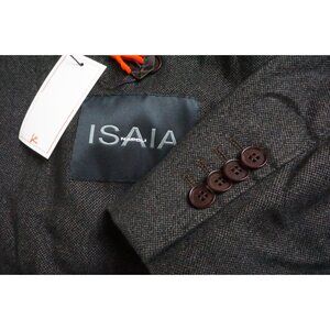 Isaia Napoli Brown Woven 100% Cotton Sport Coat Jacket 40R NEW